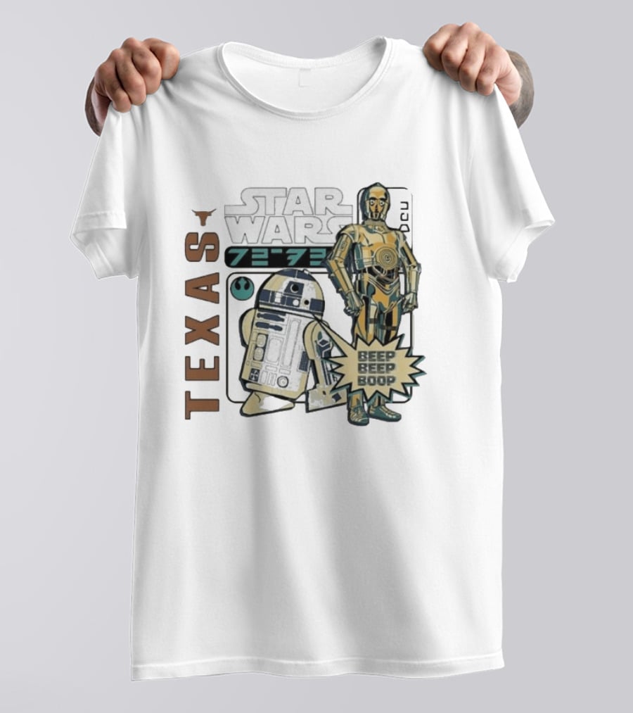Texas Longhorns Star Wars C3PO R2D2 Beep Beep Boop T-Shirt