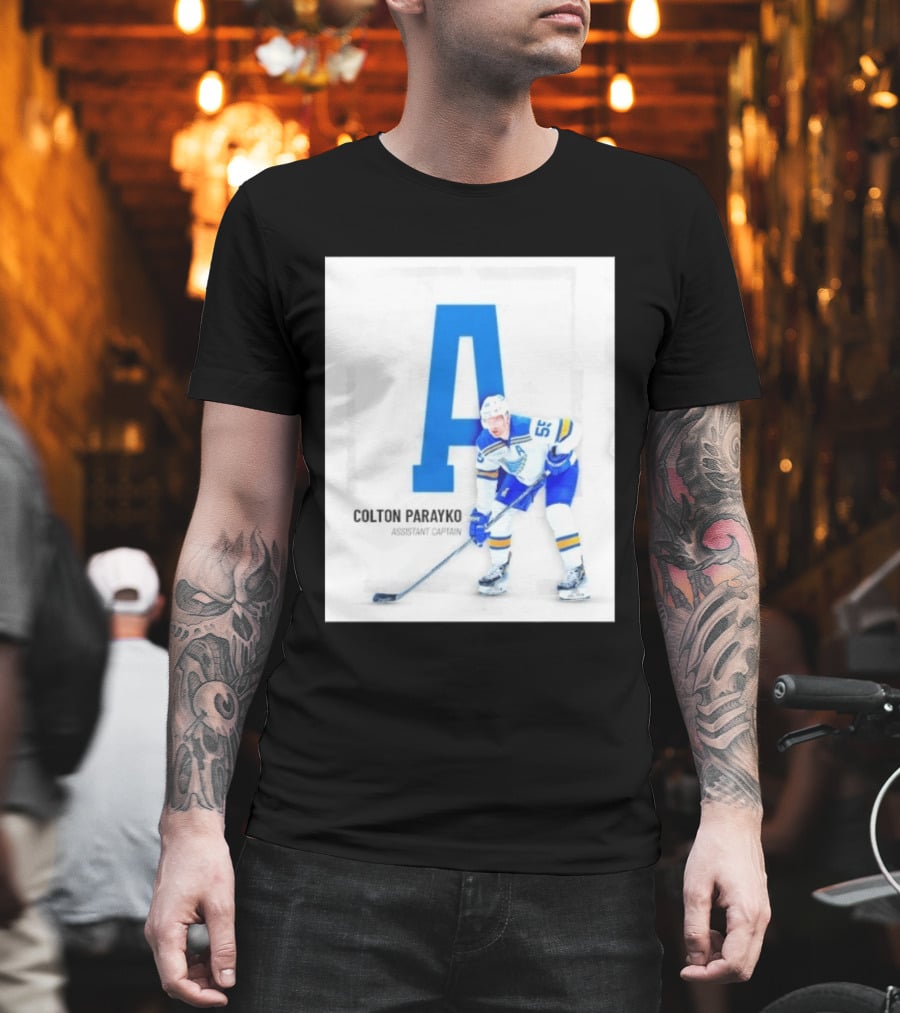 Colton Parayko St Louis Blues Assistant Captain No 55 Hockey Player T-Shirt