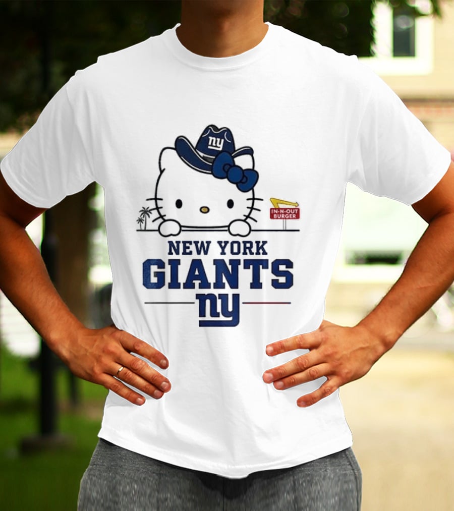 New York Giants Hello Kitty In N Out Burger Collaboration T-Shirt