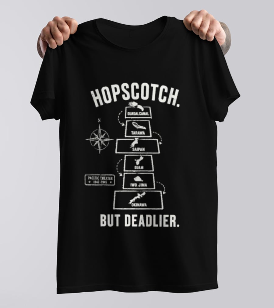 Island Hopping Campaign Hopscotch But Deadlier Pacific Ocean Map Adventure T-Shirt