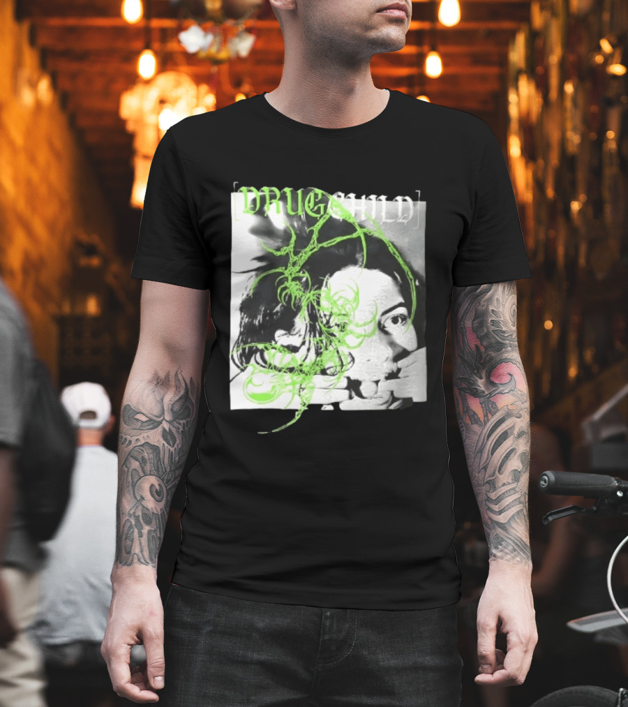 Drugchild Green Cyber Sigilism High Contrast No Depth Just Death And Decay T-Shirt