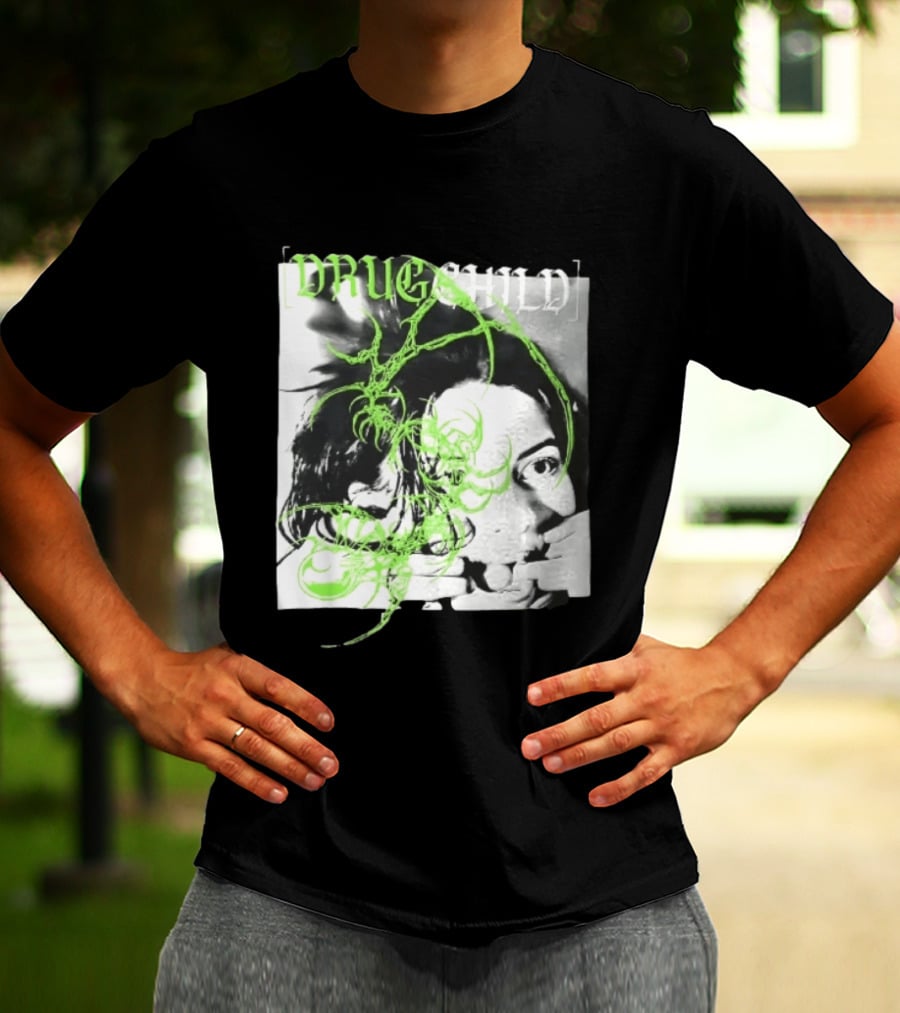 Drugchild Green Cyber Sigilism High Contrast No Depth Just Death And Decay T-Shirt
