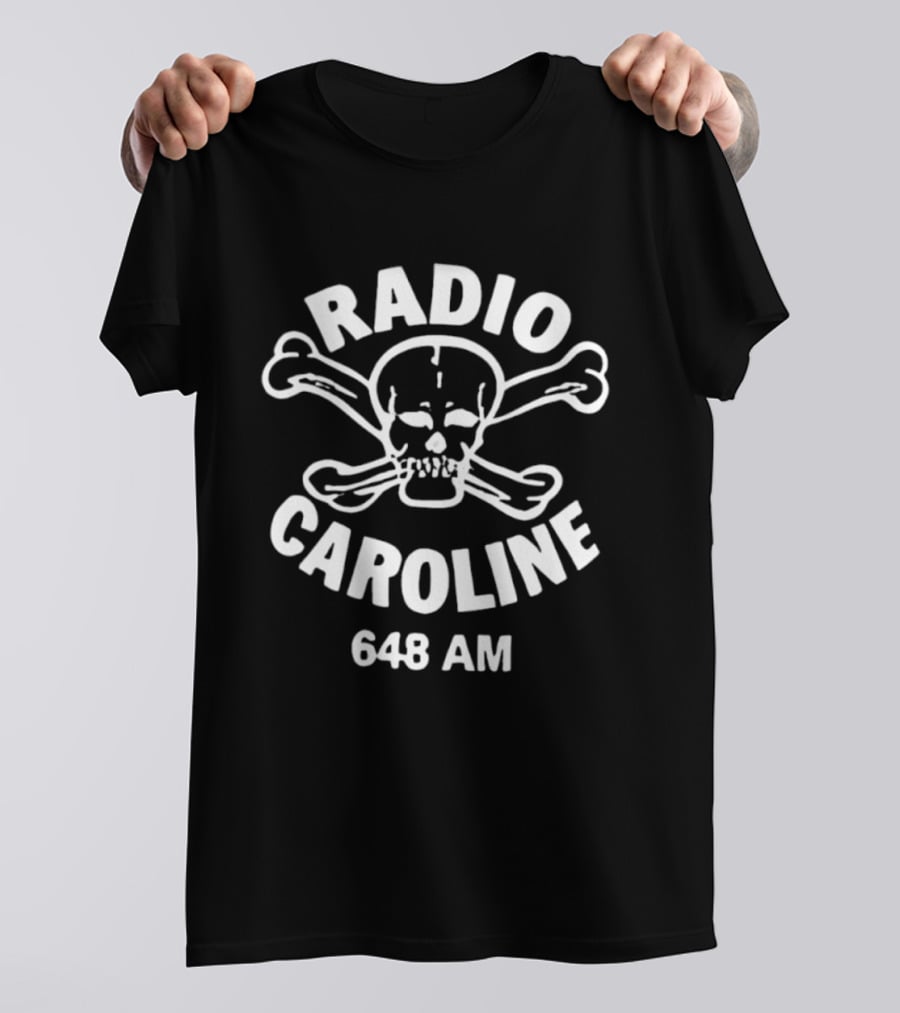 Radio Caroline 648 AM Skull And Crossbones Pirate T-Shirt