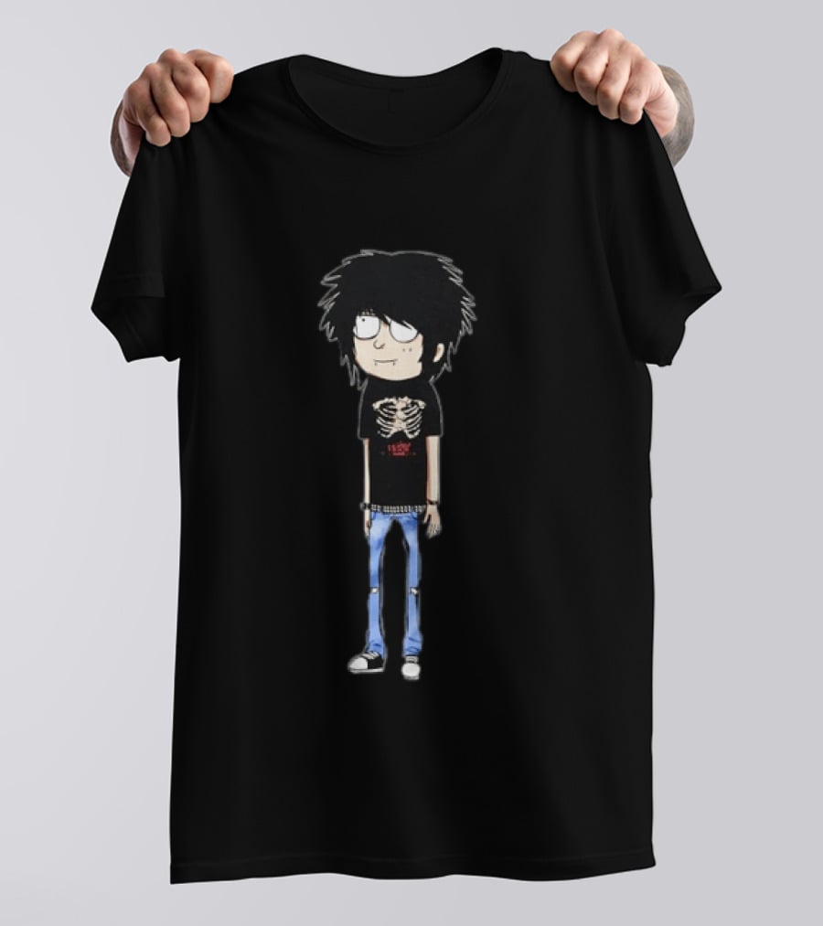Aheartwellending Emo Scene Cartoon Character With Skeleton T-Shirt