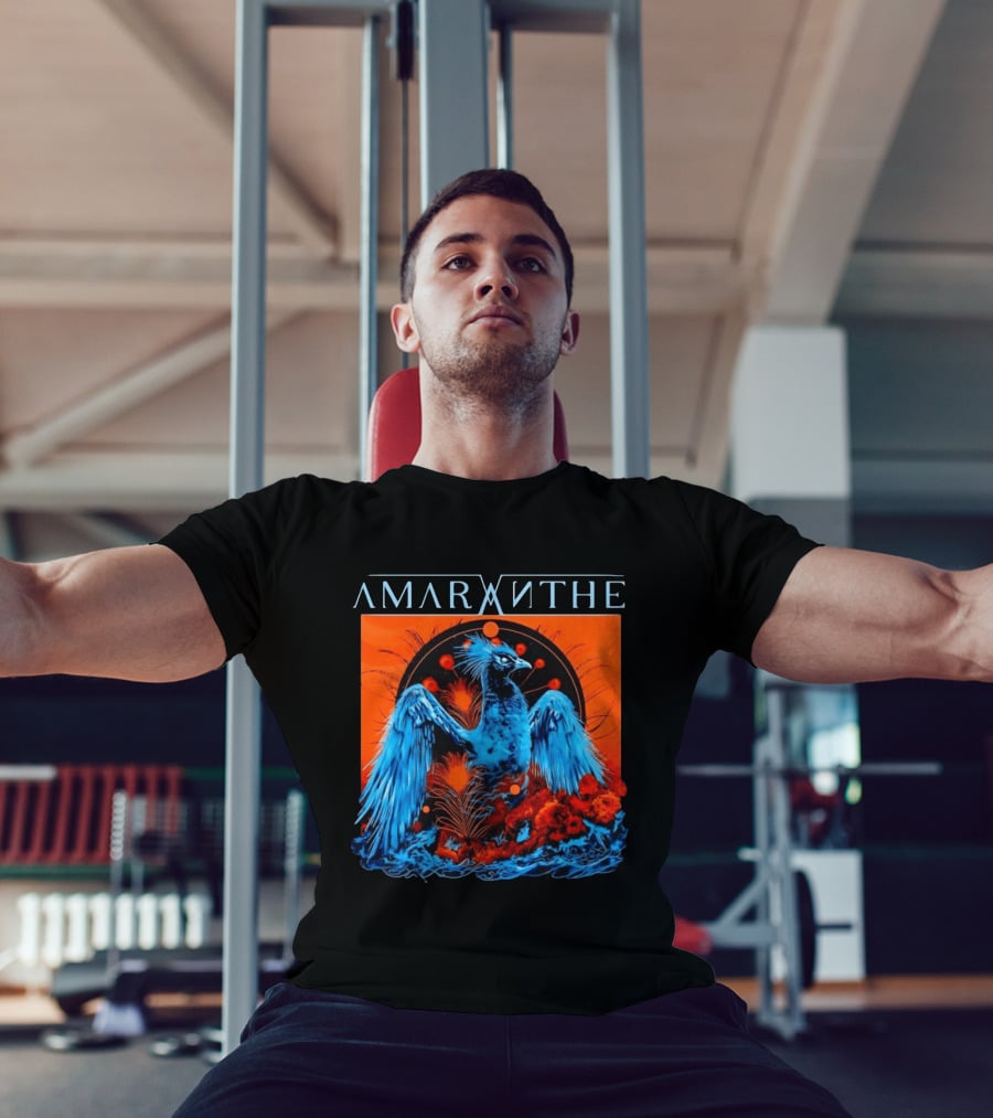 Amaranthe Phoenix Bird Metal Band Blue And Orange T-Shirt