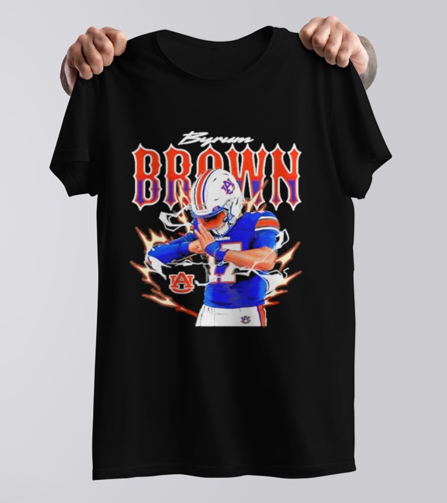 Auburn Tigers Byrum Brown Football Player Comic T-Shirt