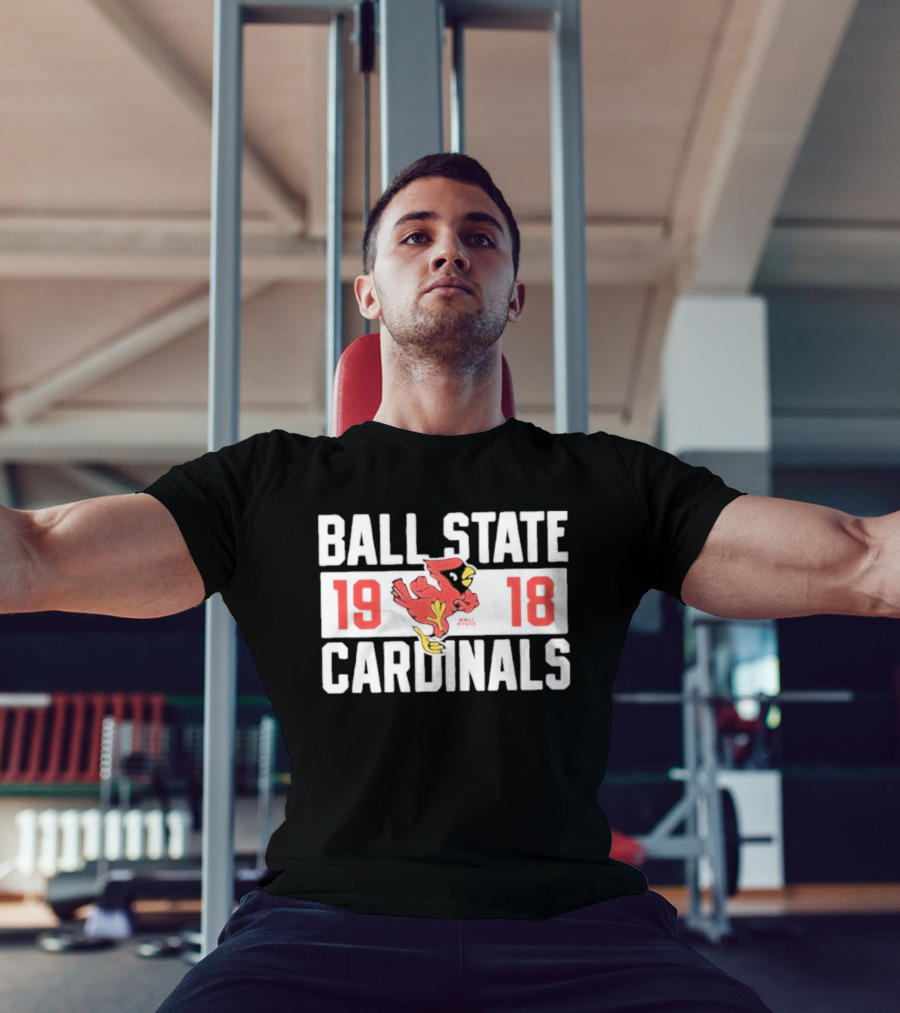 Ball State Cardinals 1918 Vintage Logo Red Cardinal Football Team T-Shirt