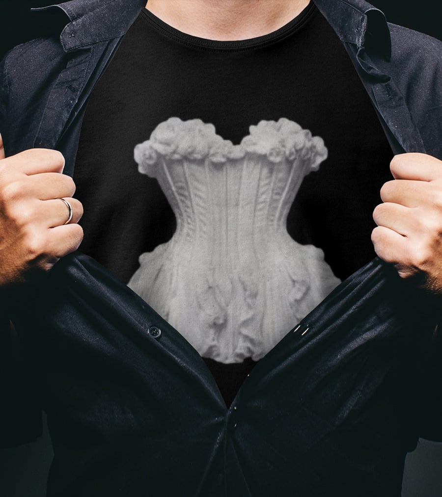 Beyonce Store Flaws And All White Corset Sculpture T-Shirt