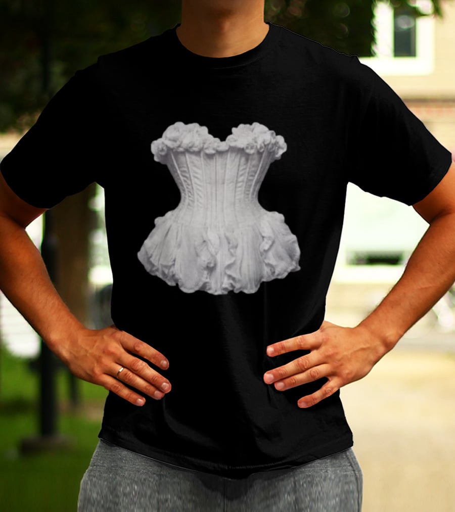 Beyonce Store Flaws And All White Corset Sculpture T-Shirt