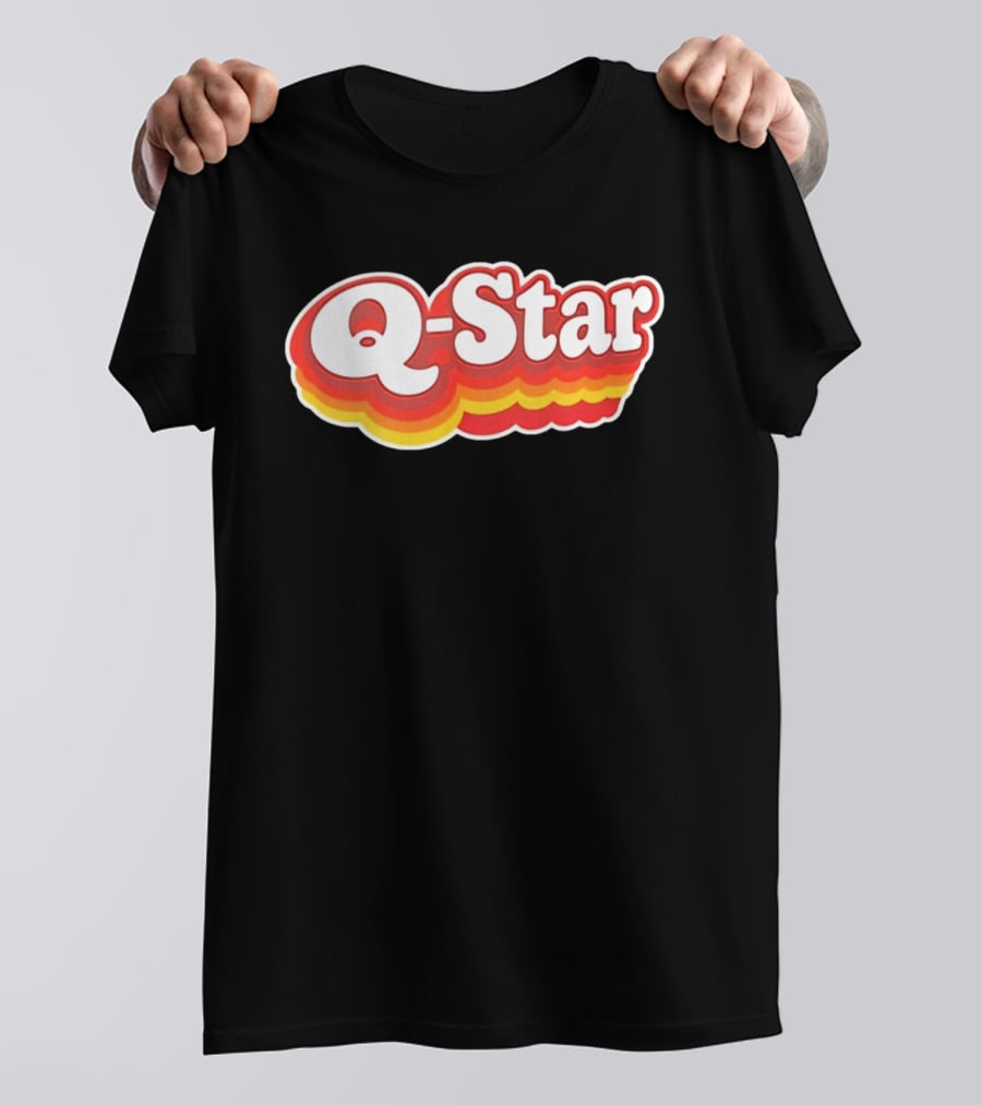 Q Star Vintage Retro Bold Font T-Shirt