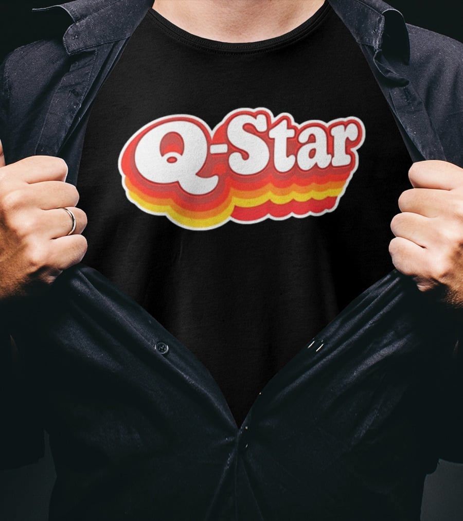 Q Star Vintage Retro Bold Font T-Shirt