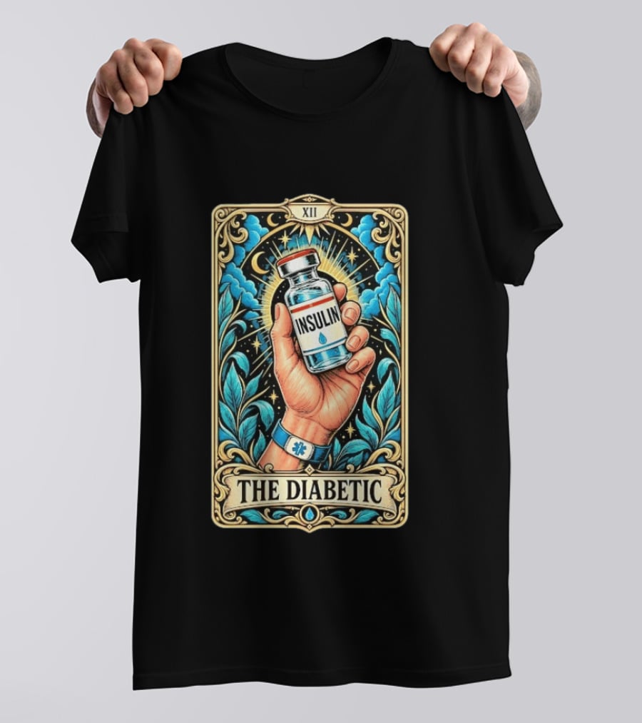 The Diabetic Tarot Card Insulin Vial Magic Hand XII T-Shirt