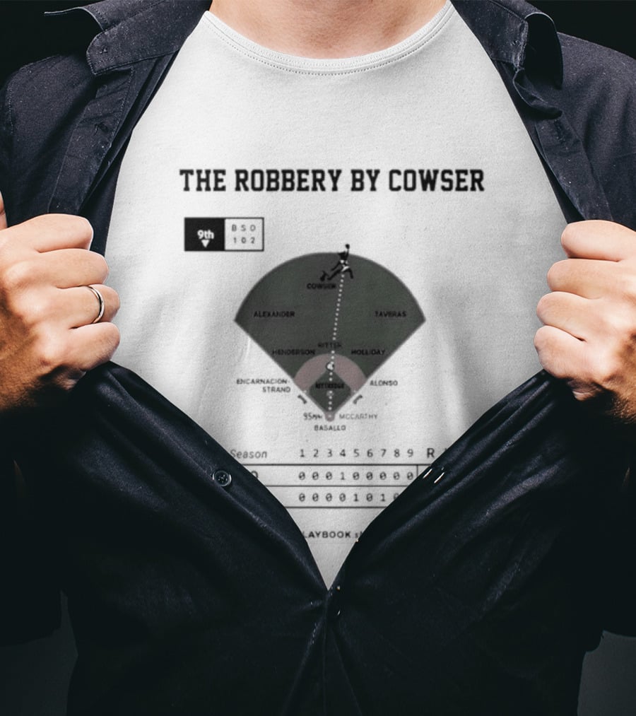 Colton Cowser The Robbery By Cowser Baltimore Baseball Stadium Layout T-Shirt