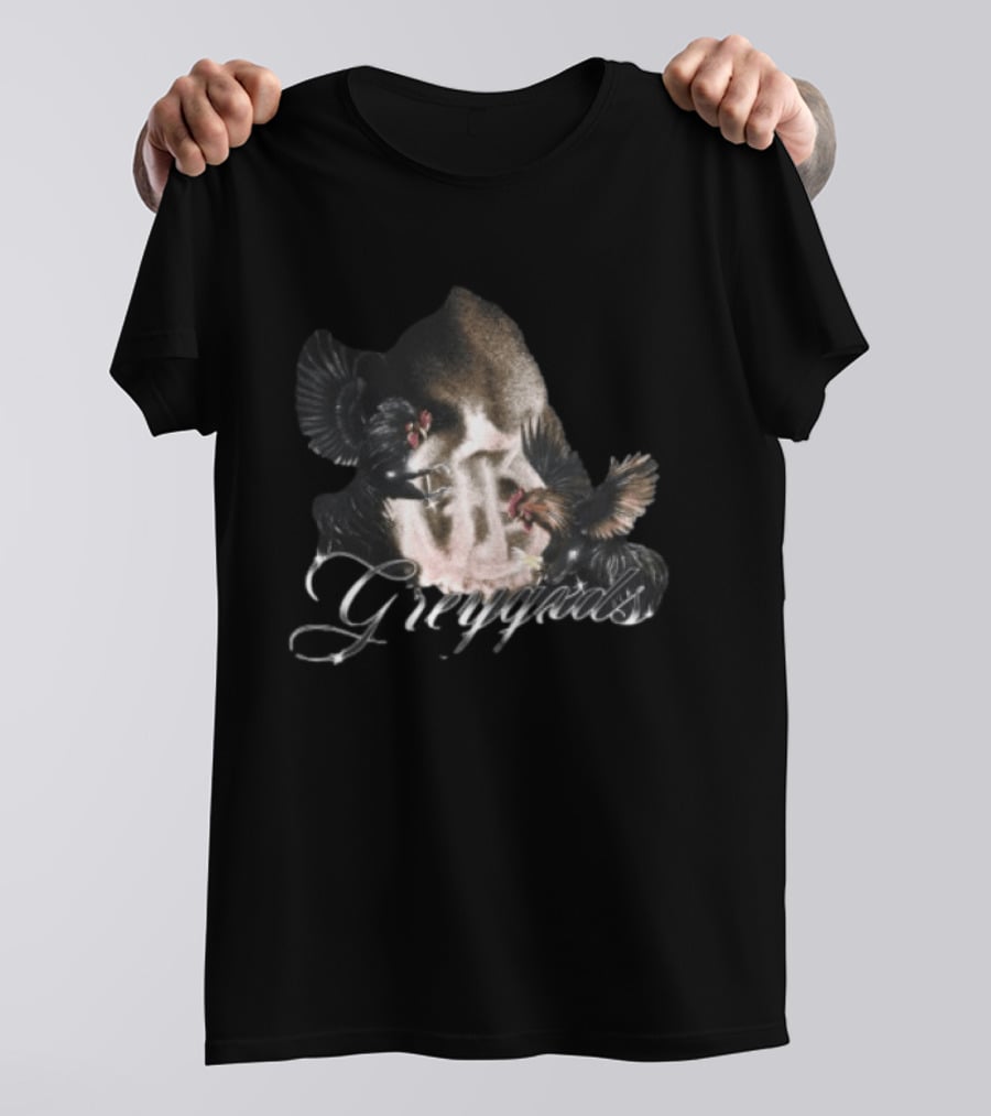Greygxds Store Gallera Black Rooster T-Shirt