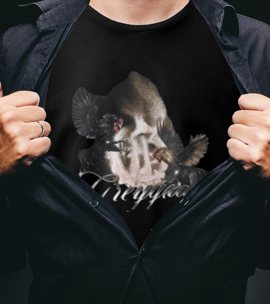 Greygxds Store Gallera Black Rooster T-Shirt
