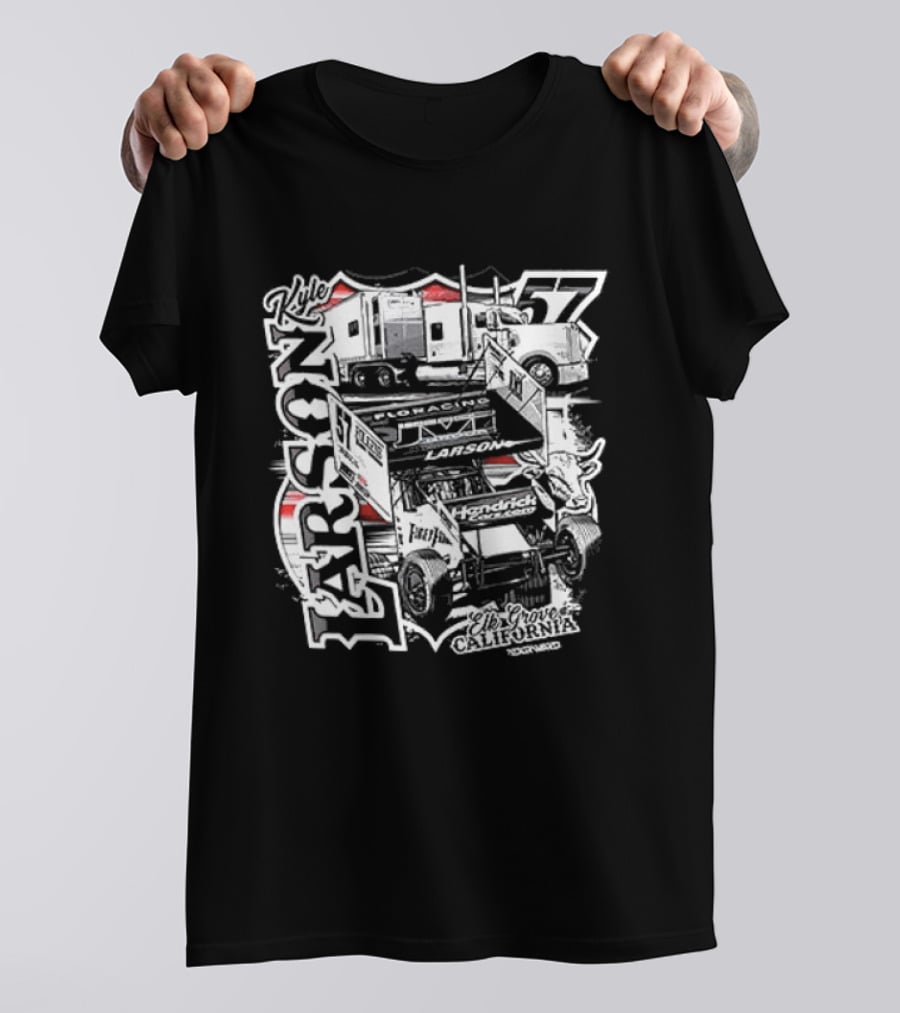 Kyle Larson 57 Hauler Elk Grove California Racing Team T-Shirt