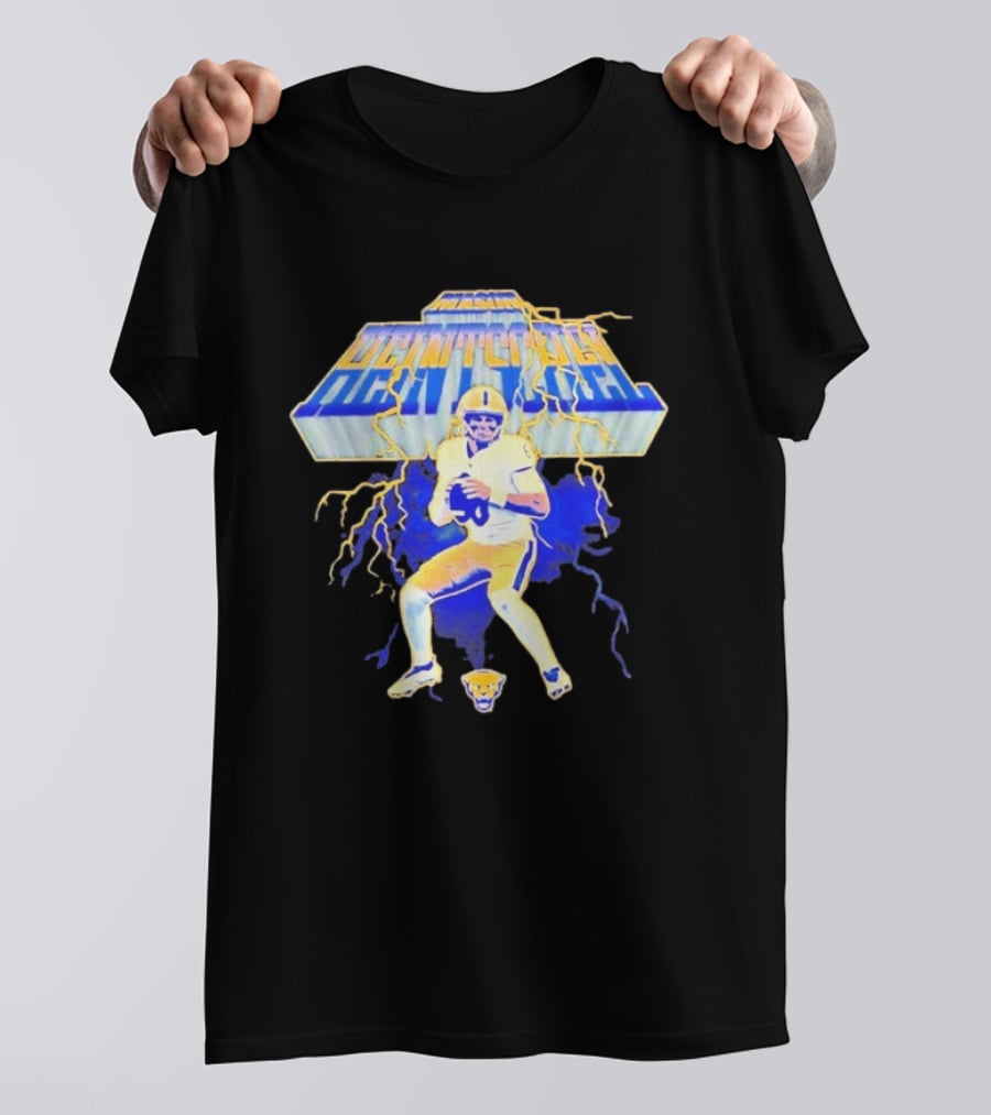 Pittsburgh Panthers NCAA Football Mason Heintschel Lightning T-Shirt