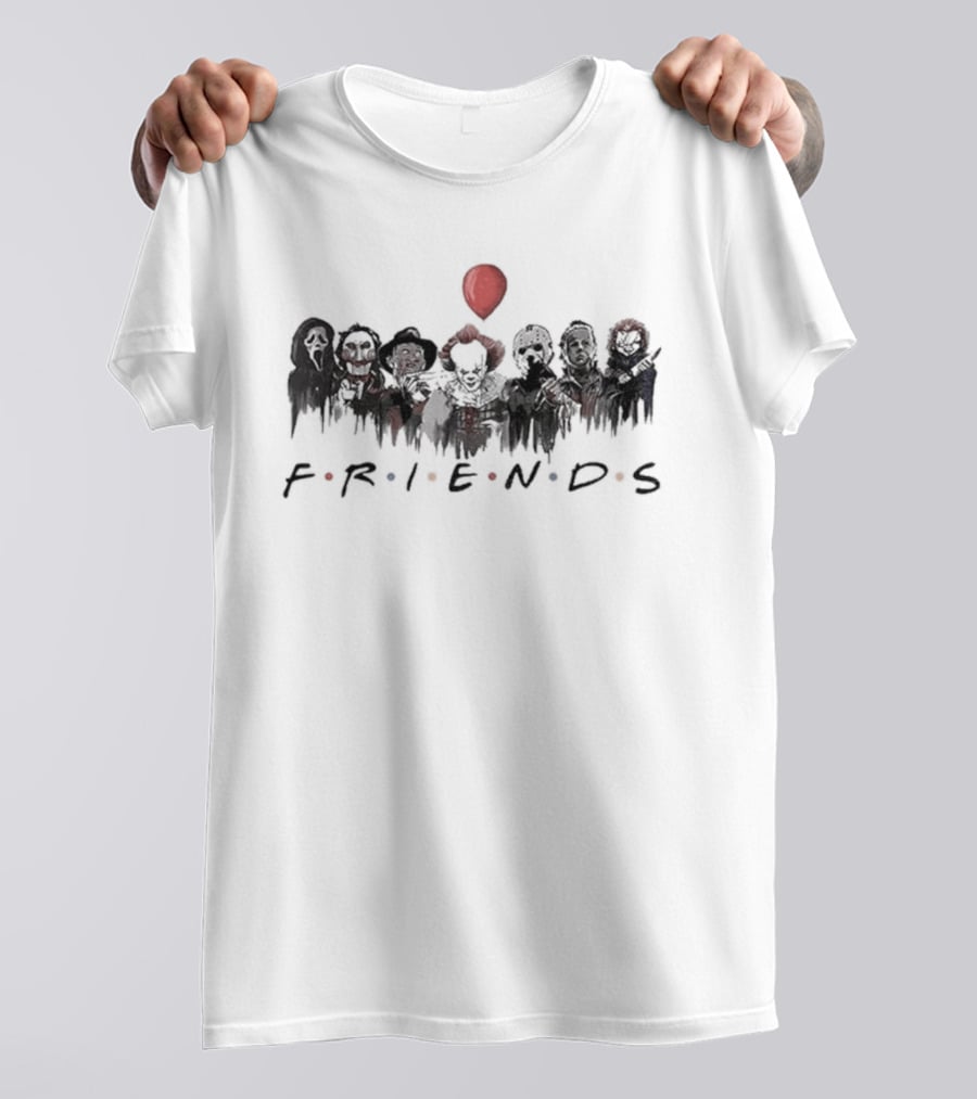 Halloween 2026 Horror Characters Friends Red Balloon Collection T-Shirt