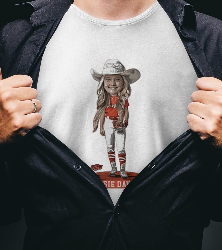 Rosie Davis Oklahoma State Softball Player Caricature OSU Team Spirit T-Shirt