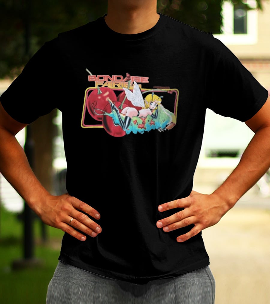 Bondage Fairies Anime Fairy On Caterpillar With Cherries T-Shirt