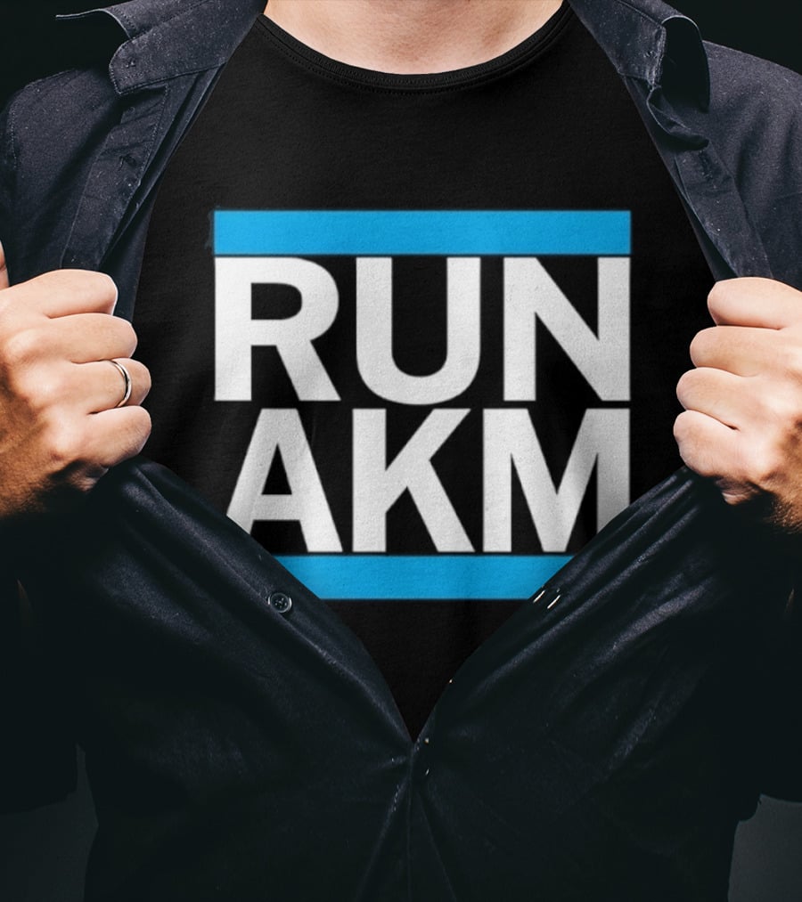 RUN AKM Streetwear Bold Typography Fashion T-Shirt