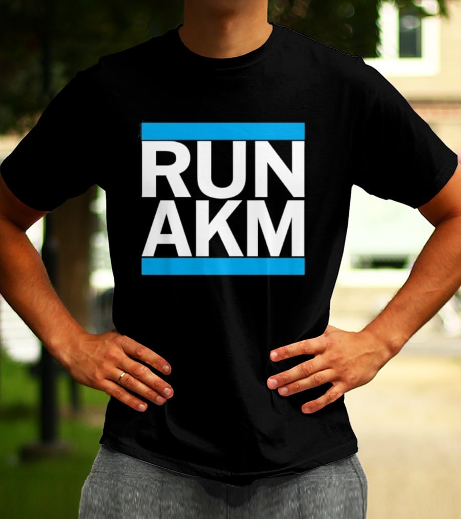 RUN AKM Streetwear Bold Typography Fashion T-Shirt