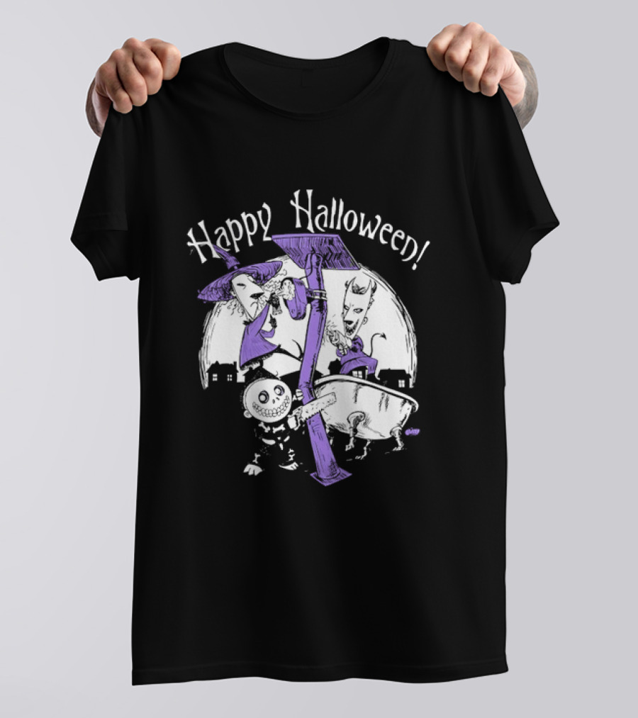 Happy Halloween Lock Shock And Barrel The Nightmare Before Christmas T-Shirt