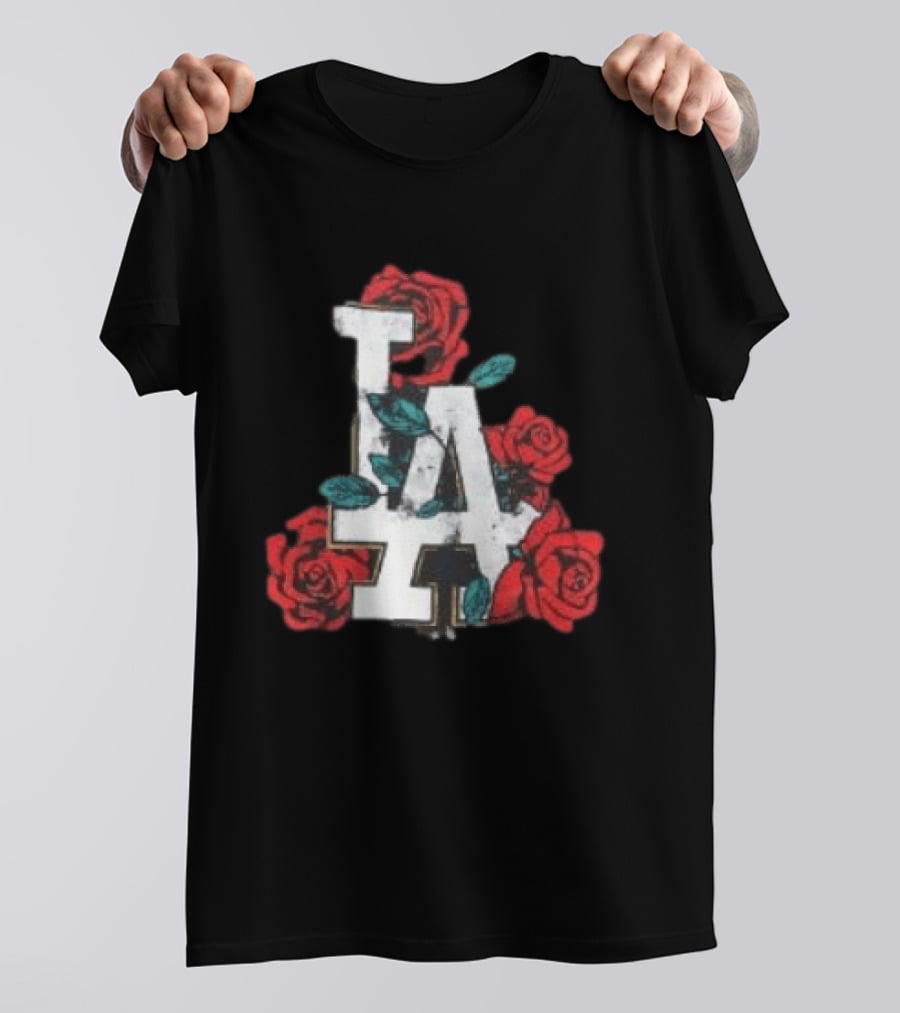 Los Angeles Dodgers LA Roses MLB Team Fan T-Shirt