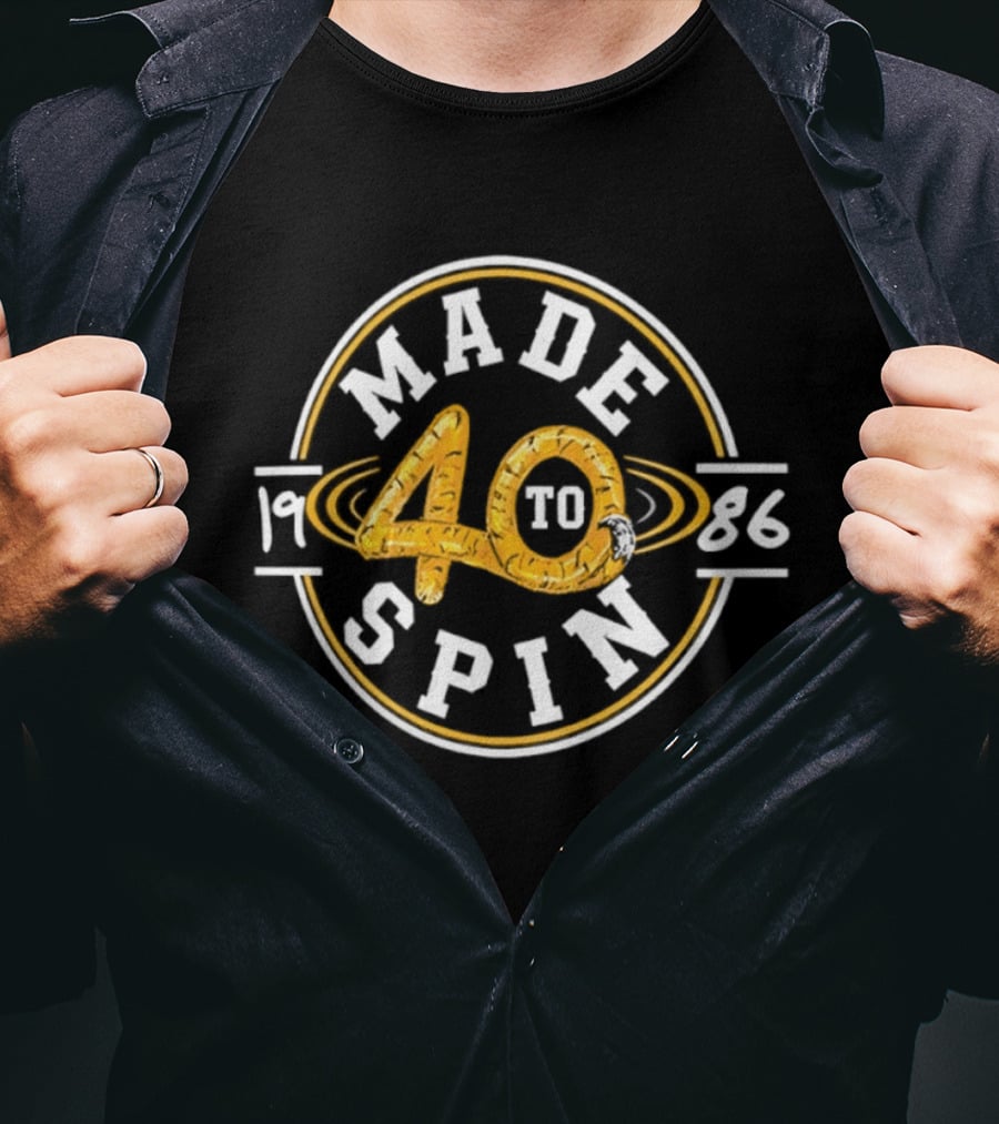 Made 40 To Spin 1986 40th Birthday Retro Year Celebrating Milestone T-Shirt