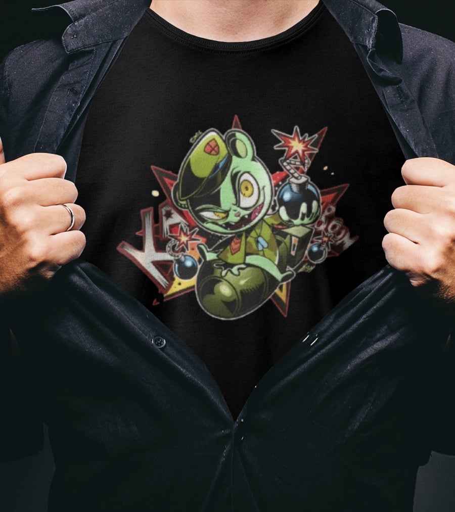Flippy Happy Tree Friends 2026 Cartoon Character Holding Explosive Bombs T-Shirt