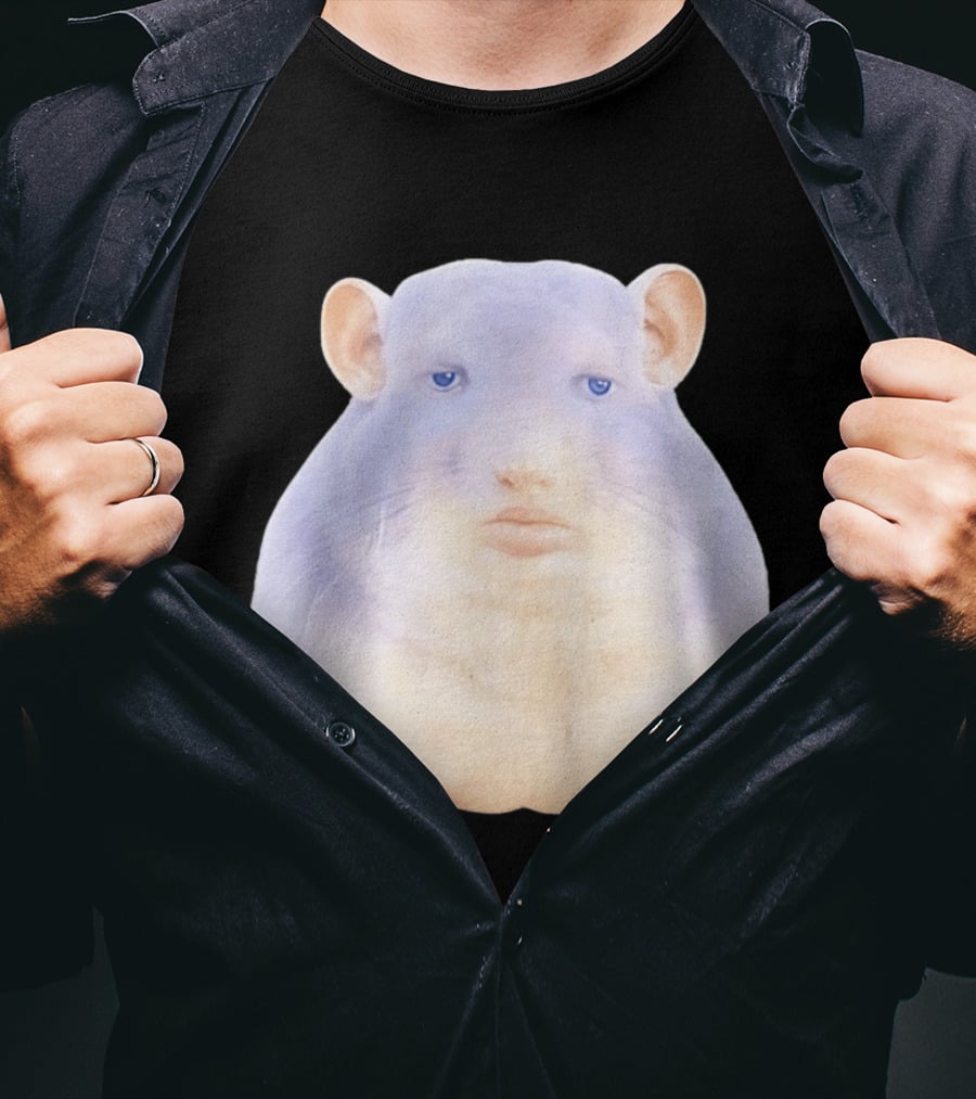 Surreal Chinchilla Human Face Hybrid Expression T-Shirt