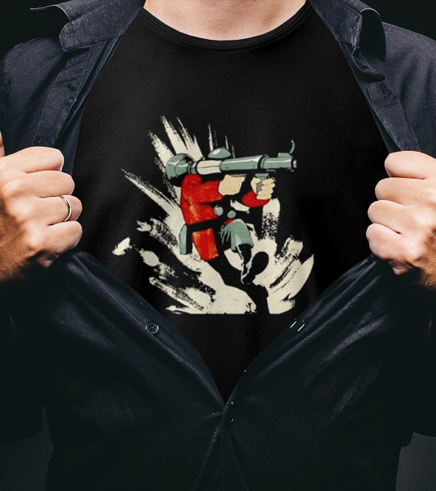 Team Fortress 2 Soldier Rocket Launcher Action Pose Explosive Blast T-Shirt