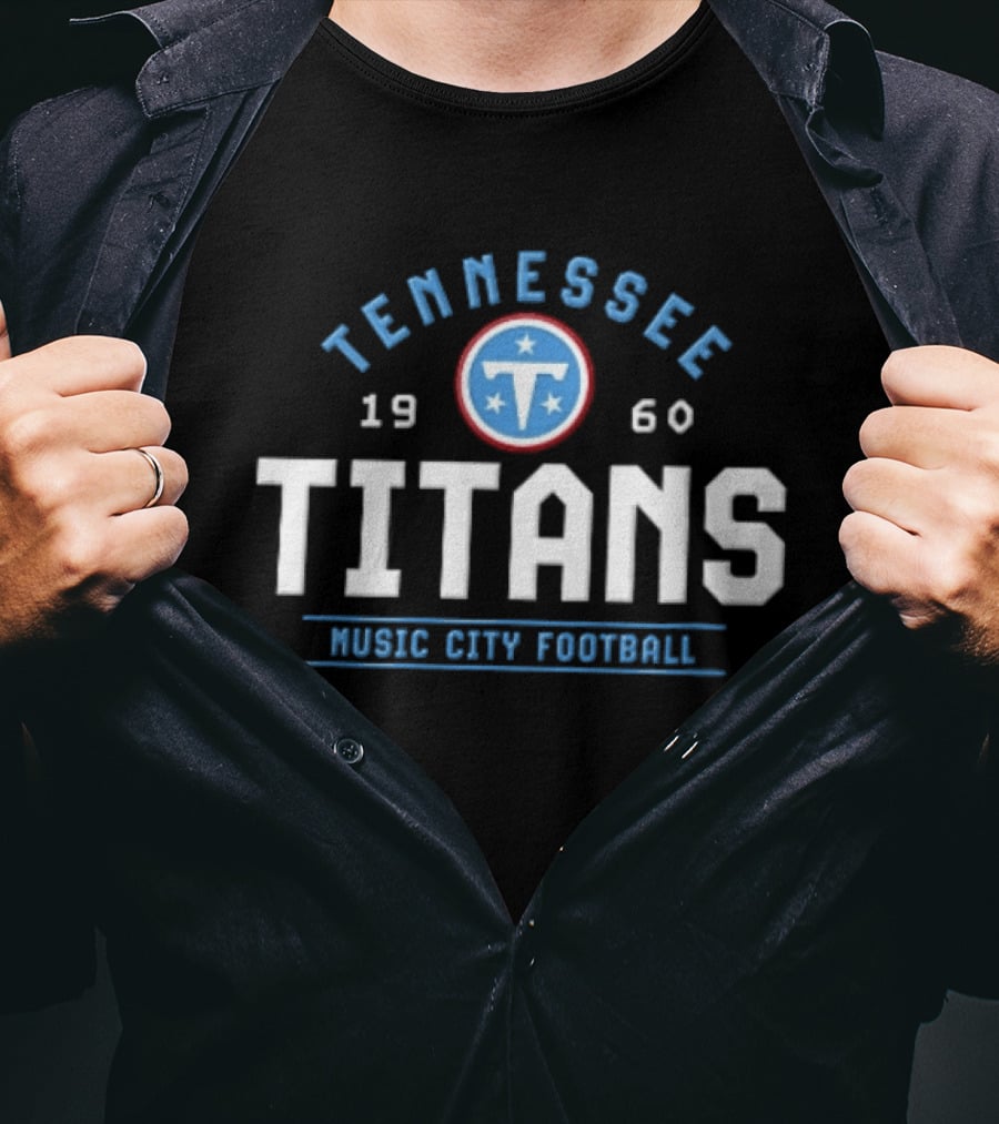 Tennessee Titans 1960 Music City Football Three Stars T-Shirt