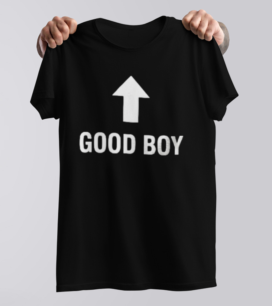 Good Boy White Up Arrow T-Shirt