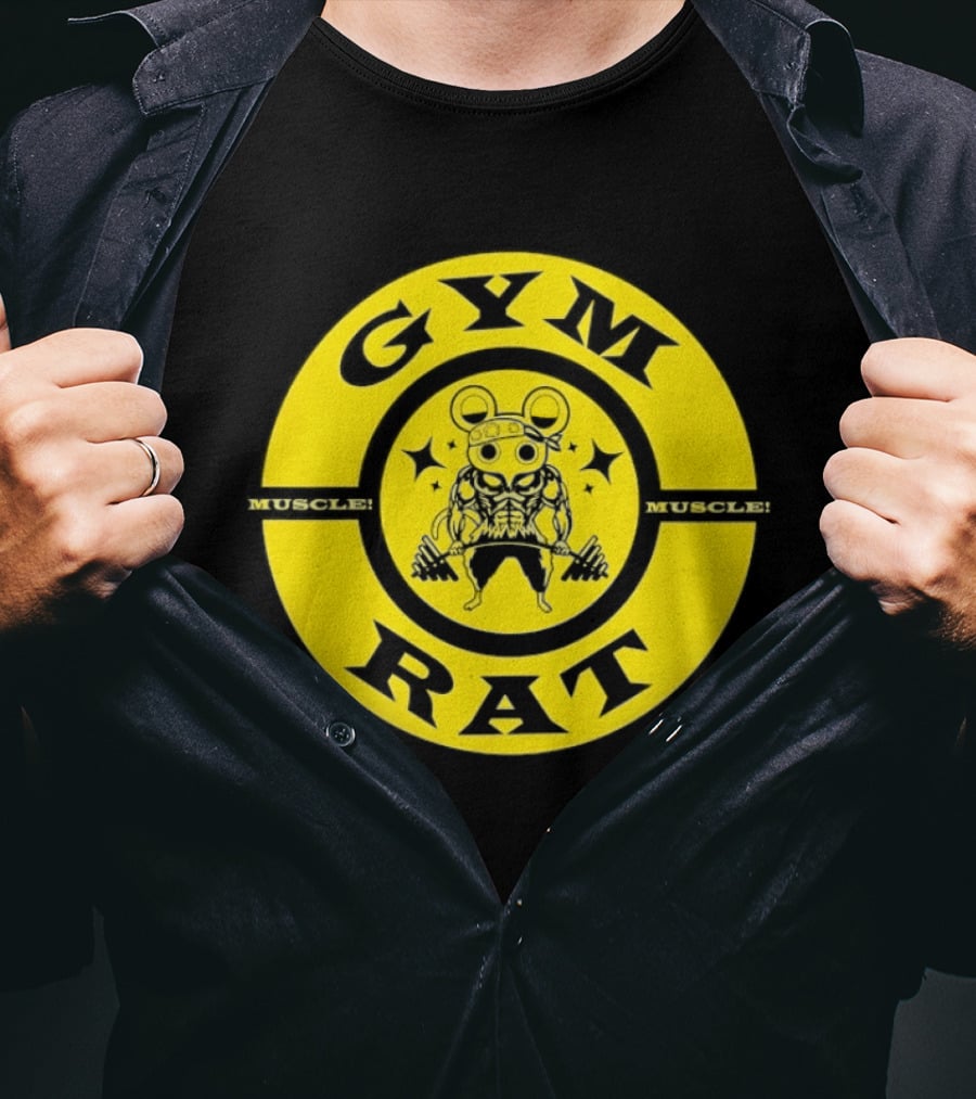 Gym Rat Muscle Fitness Workout Bodybuilding Mouse T-Shirt