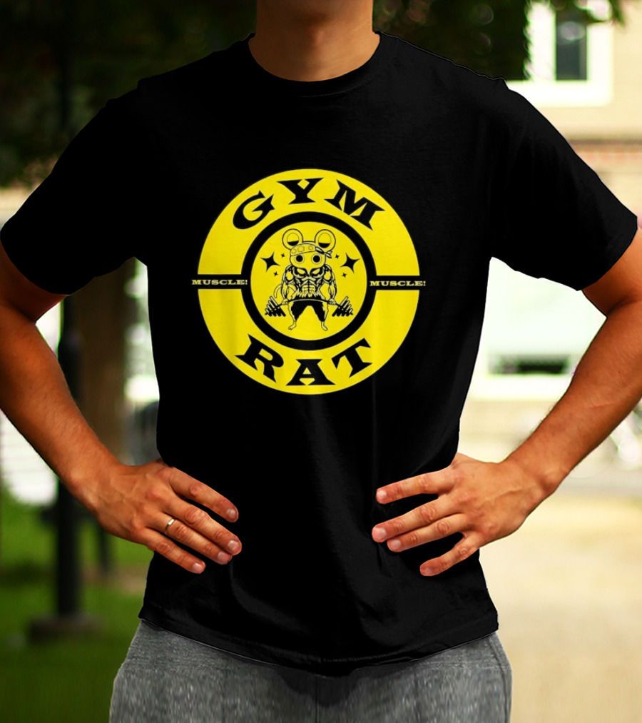 Gym Rat Muscle Fitness Workout Bodybuilding Mouse T-Shirt