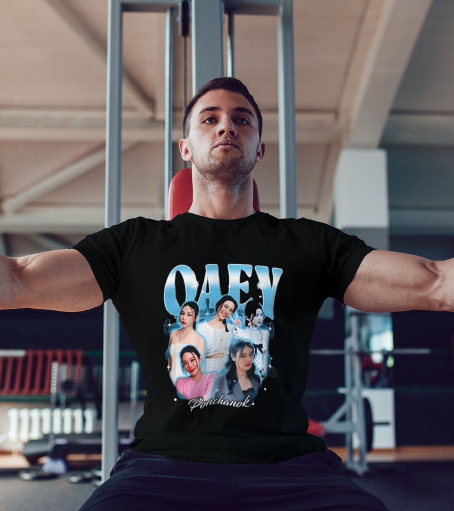 Oaey Ponchanok Woman Collage Blue Aura Sparkles Bootleg T-Shirt