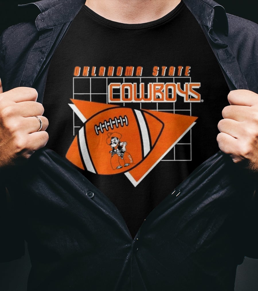 Oklahoma State Cowboys Football Team Emblem With Football T-Shirt