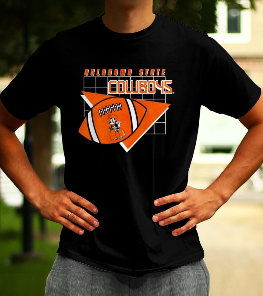 Oklahoma State Cowboys Football Team Emblem With Football T-Shirt