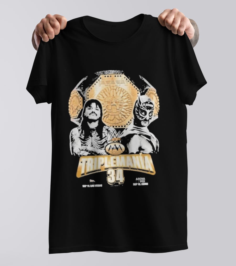 Triplemania 34 Lucha Libre Worldwide Event 2023 Featuring Skeleton And Luchador Mask T-Shirt