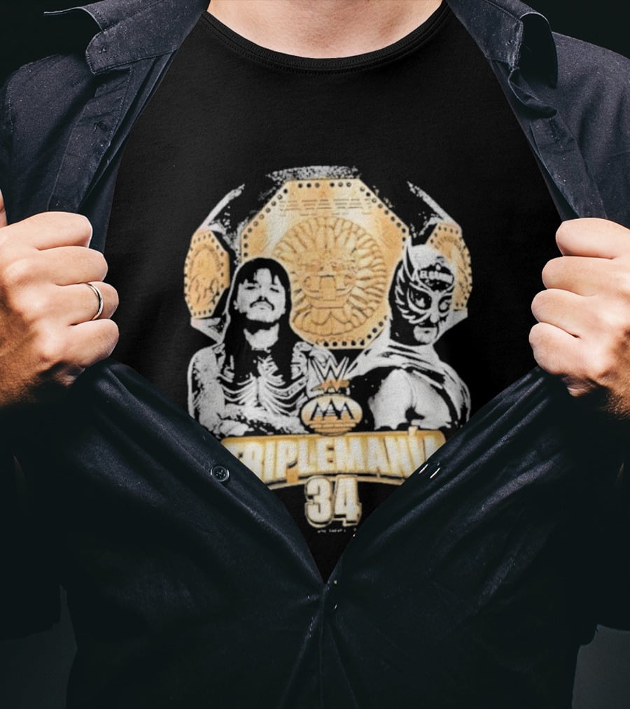Triplemania 34 Lucha Libre Worldwide Event 2023 Featuring Skeleton And Luchador Mask T-Shirt