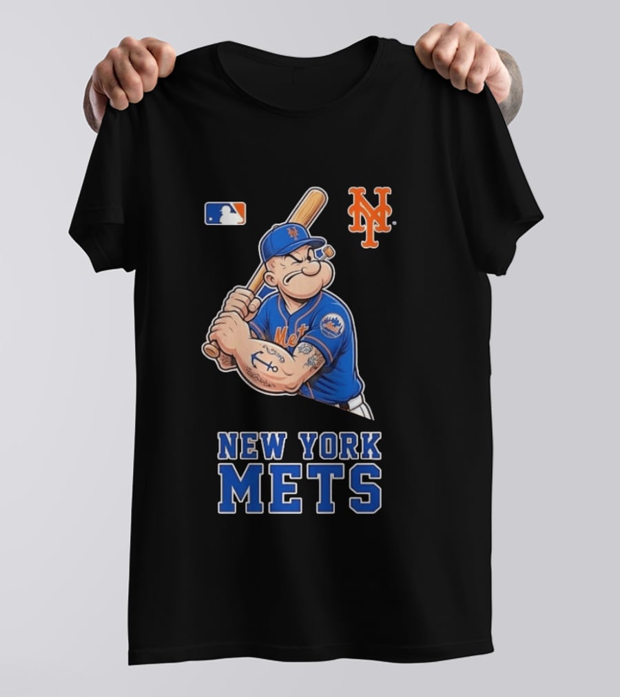 Popeye New York Mets MLB Baseball Battling Mets T-Shirt