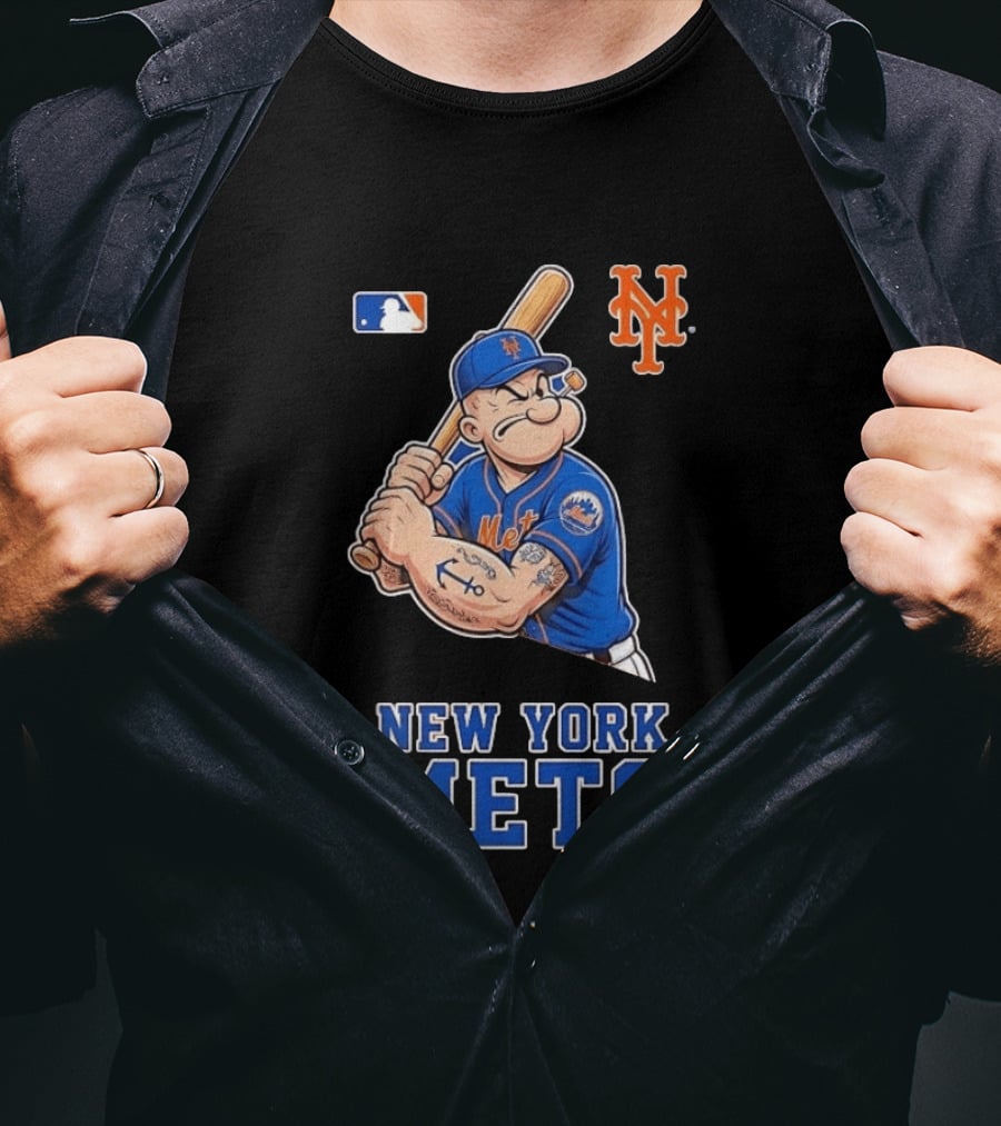 Popeye New York Mets MLB Baseball Battling Mets T-Shirt