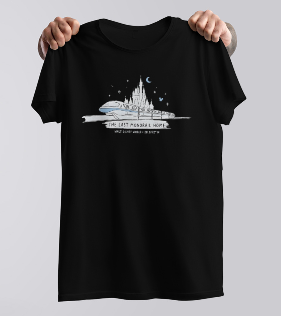 Walt Disney World Monorail Cinderella Castle The Last Monorail Home Magic Kingdom 25th Anniversary T-Shirt