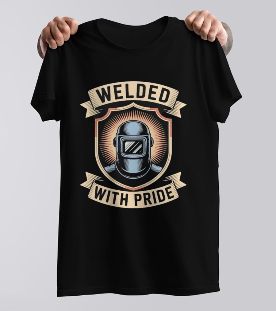 Welded With Pride Welding Shield Helmet T-Shirt