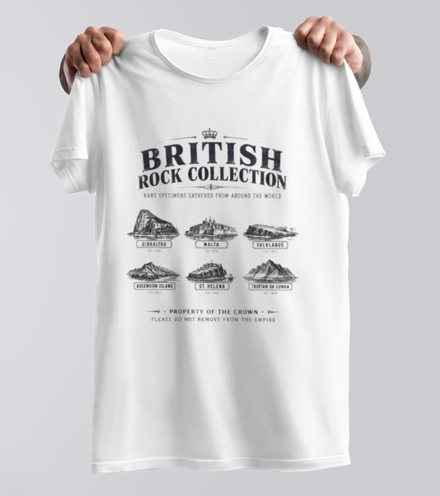British Rock Collection Rare Specimens Gathered Exhibit Stonehenge, The Beatles, Led Zeppelin, Pink Floyd, Queen, The Rolling Stones T-Shirt