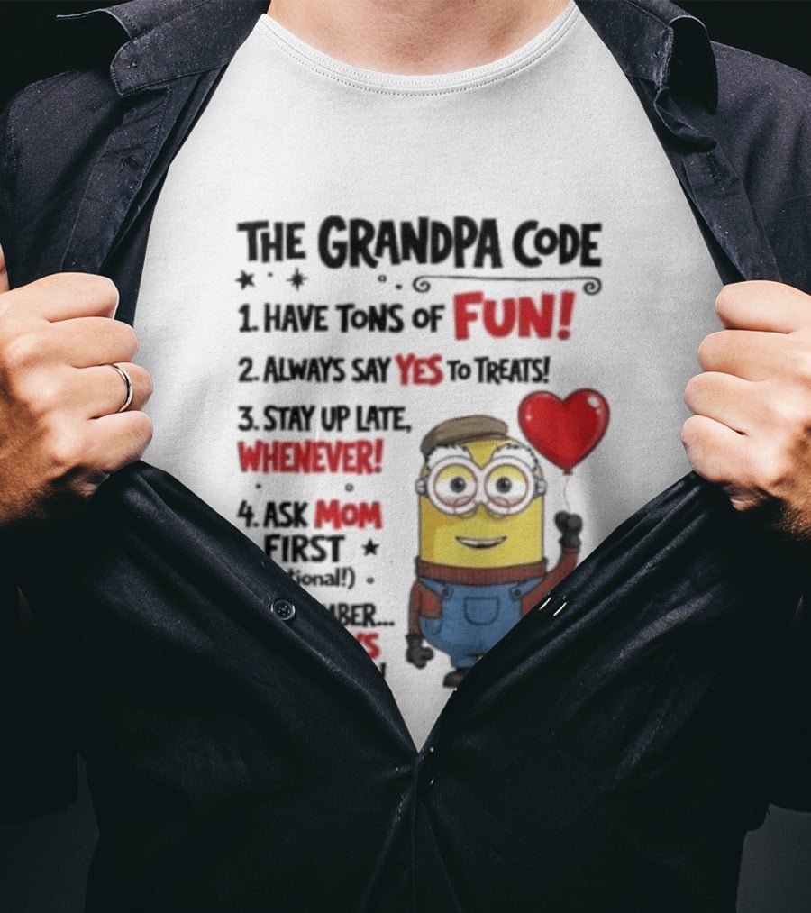 The Grandpa Code Minion Fun Rules Grandfather T-Shirt