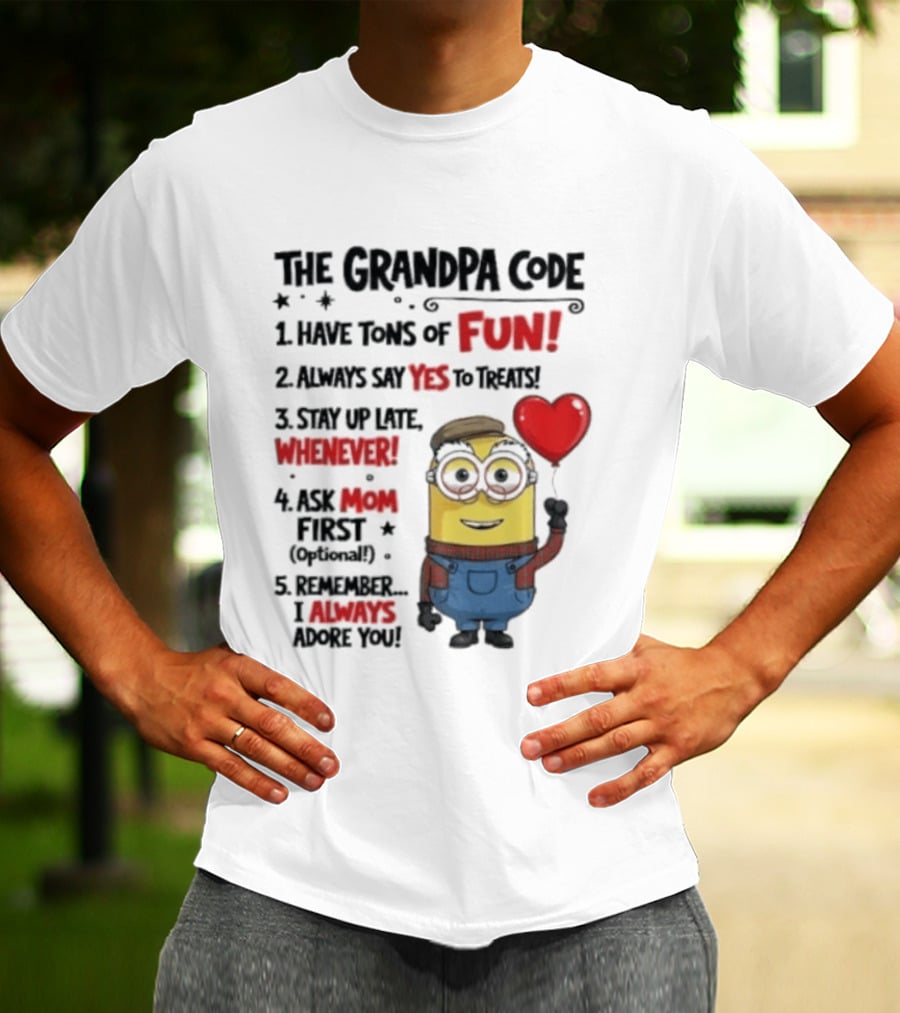 The Grandpa Code Minion Fun Rules Grandfather T-Shirt