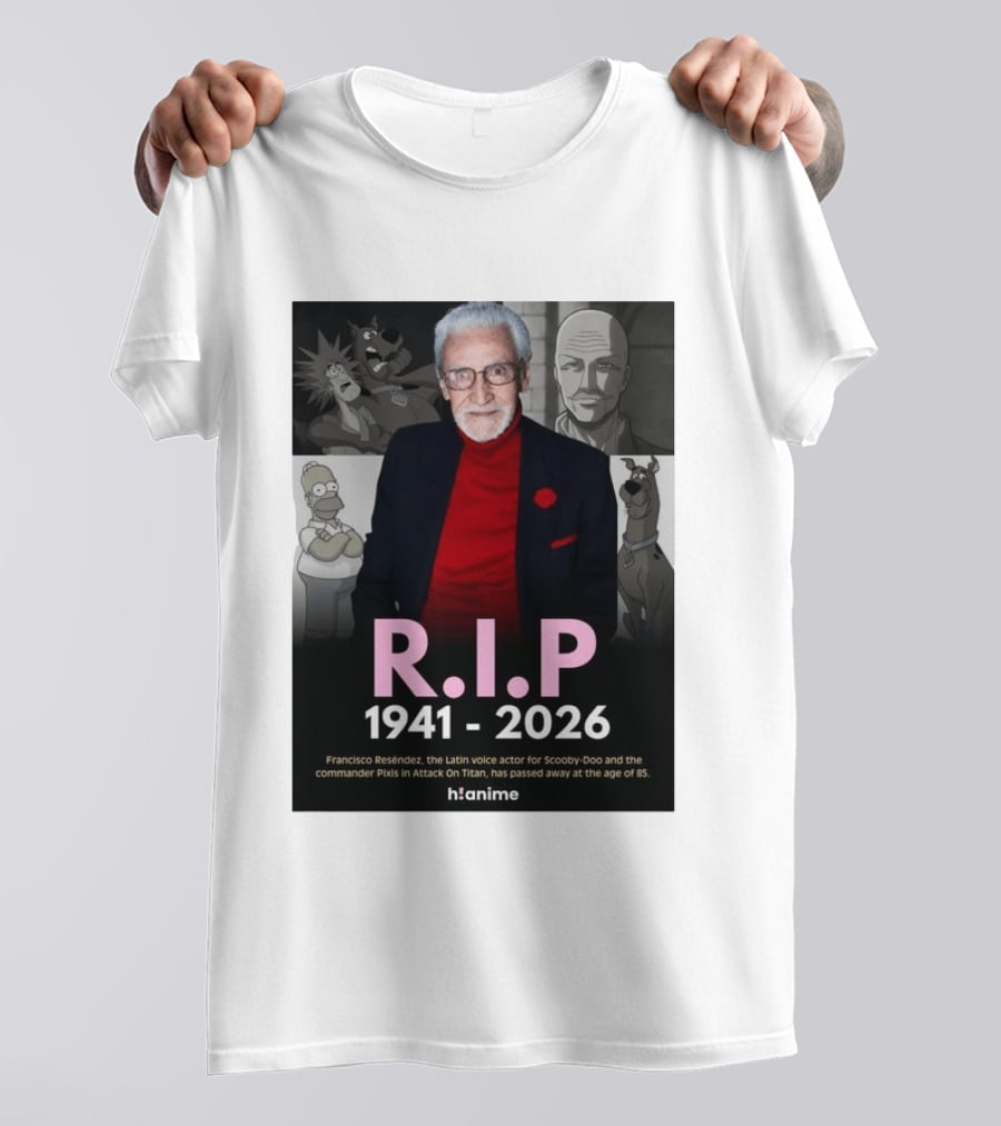 RIP Francisco Reséndez 1941 2026 Scooby Doo Attack On Titan Voice Actor Memorial T-Shirt