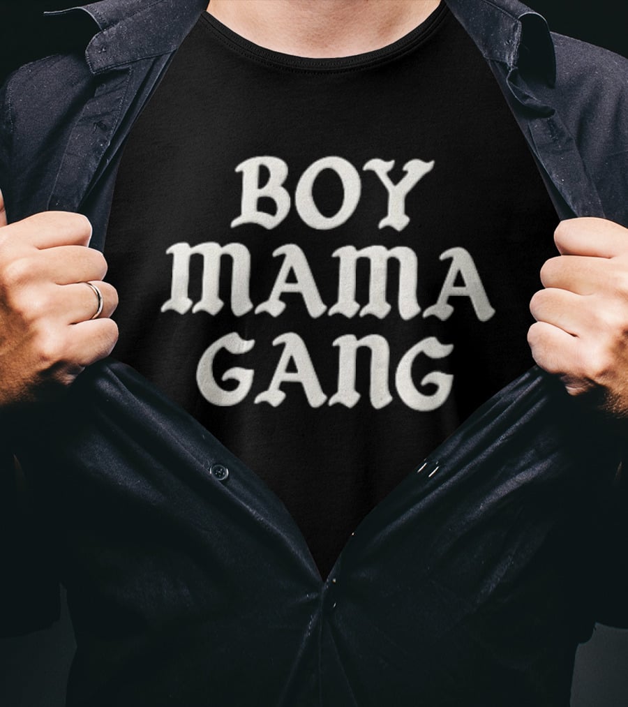Boy Mama Gang Cream Off White Groovy Serif T-Shirt
